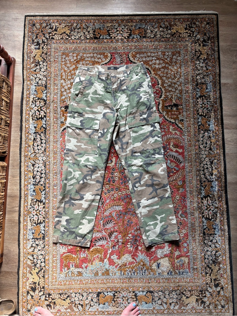 Vans Camo Loose Tapered Pants - Green, Brown & Tan